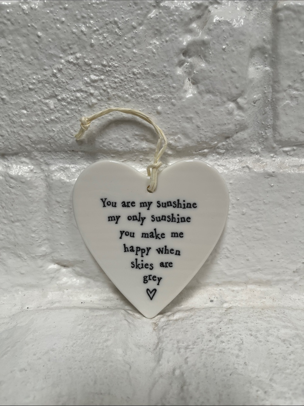 “You are my sunshine, my only sunshine” Heart Ceramic Ornament